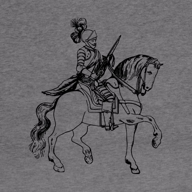 Medieval Knight on Horseback by Vintage Sketches